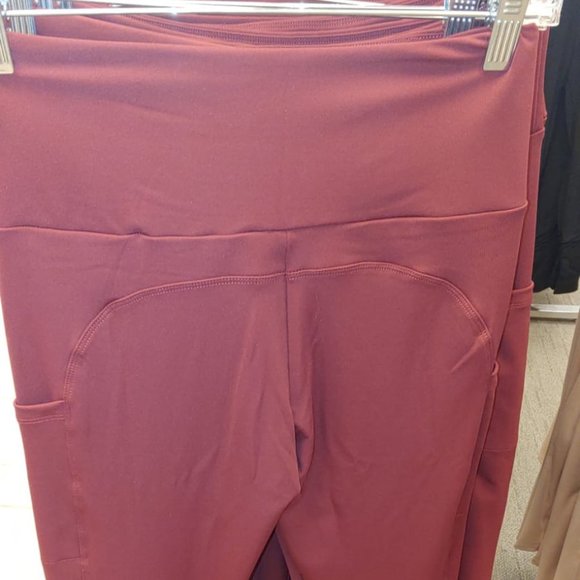 CM fashion womens leggings color burgundy NWT - Picture 7 of 9